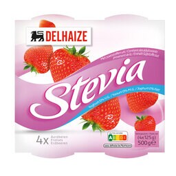 Delhaize | Yaourt | Fraise-Stevia | 0% M.G. 