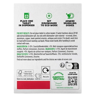 Ecover | Tablettes pour lave-vaisselle | AIO | Eco 