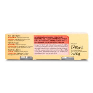 Delhaize | Haricots | Rouges | 0% Sel 2 x 160 gr