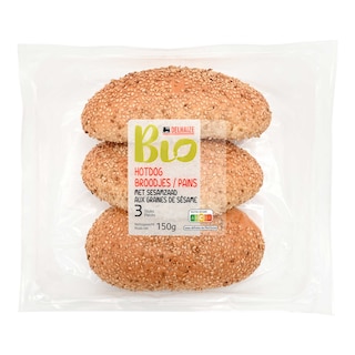 Delhaize | Bio | Pain | Hot Dog | Sésame | Bio 