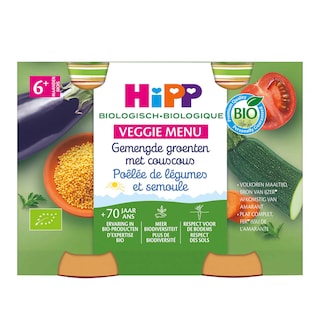 Hipp | Repas | Poêlée Légumes Semoule | 6M | Bio 