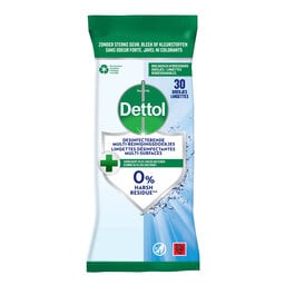Dettol | 30 Lingettes Multi-Surf | 0% Harsch Residu 