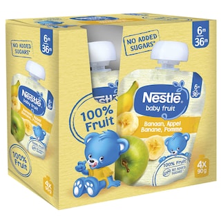 Nestlé | Baby Fruit | Fruit | Banaan Appel | Knijpzakje | 6 maanden 