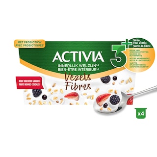 Activia | Yoghurt | Vezels | Granen-rood fruit | Probiotica 