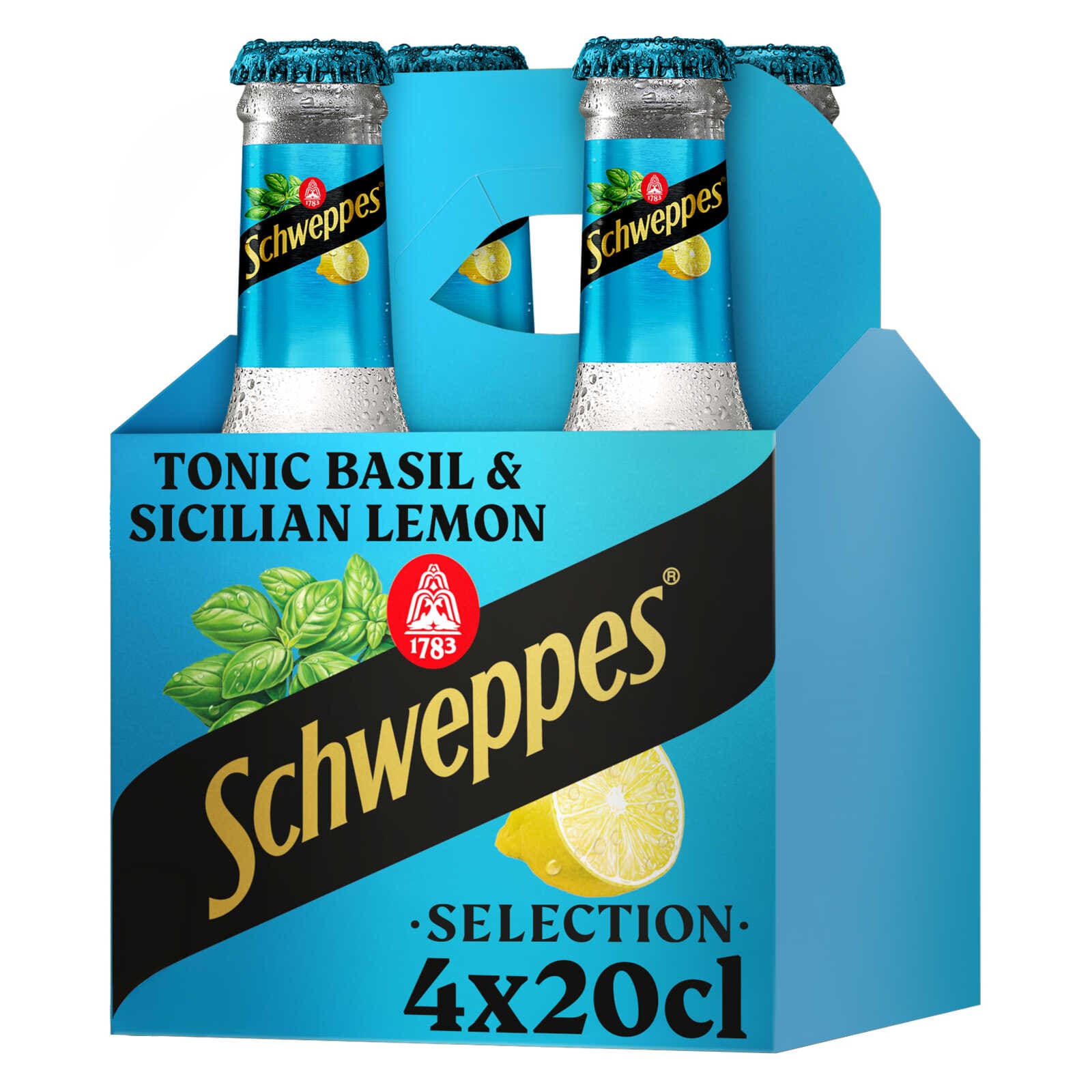Schweppes 4X20CL SCHW BASIL&LEMON