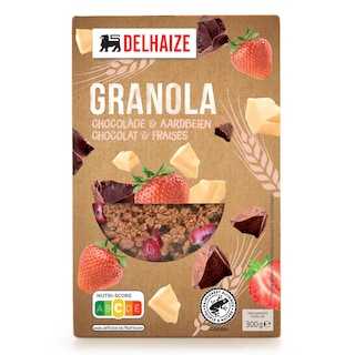 Delhaize | Granola | Chocolade & aardbeien 