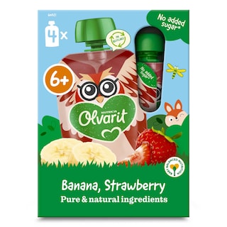 Olvarit | Knijpzakje | Banaan Aardbei | 6 Maanden 