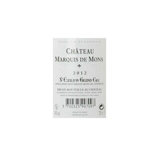 FR BORDEAUX SAINT EMILION GC | Château Marquis de Mons 2012 