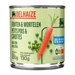 Delhaize | Erwten-Wortelen | Extra fijn | Blik 