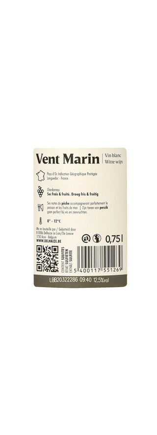 Vent Marin | Pays d'Oc | Chardonnay 75 cl