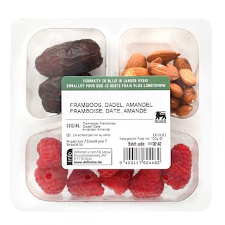 Delhaize | Framboos | Amandel | Dadel 100 gr