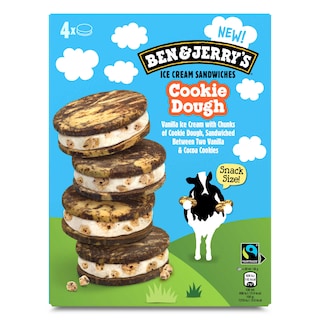 Ben & Jerry's | Glace | Wich | Cookies | Doughnut 4 x 6,5 cl