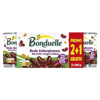 Bonduelle | Haricots Rouges Kidney | 2+1 Gratuit 