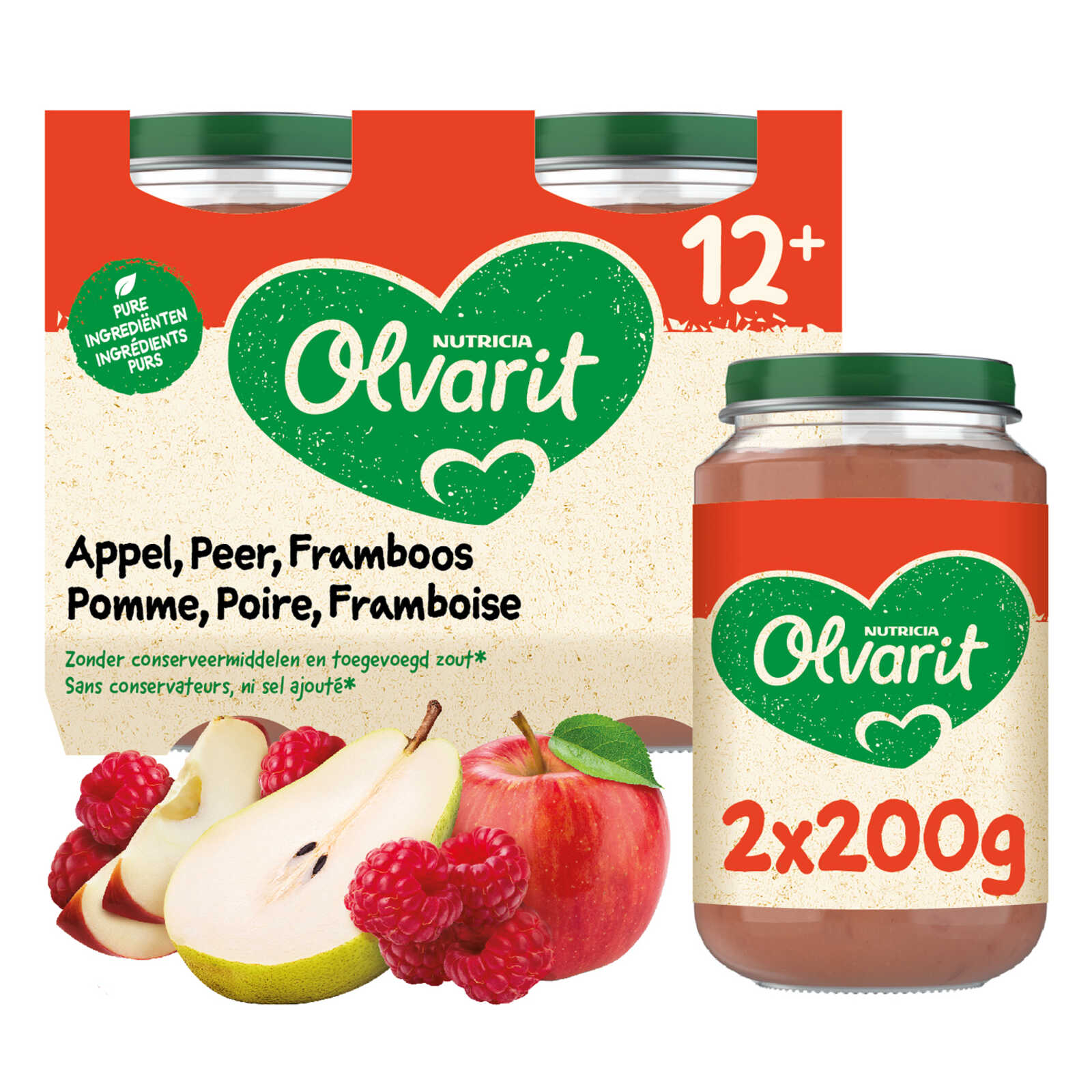 Olvarit Fruitpap | Appel Peer Framboos | 12M