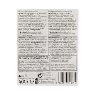 Delhaize | Hamrolletjes | Witloof 400 gr