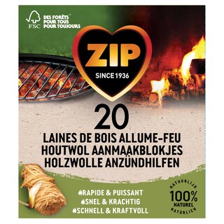 Zip | Aanmaakblokjes | Houtwol | Eco 20 st