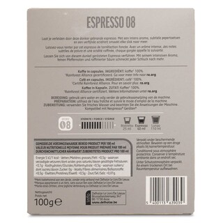 Delhaize | Koffie | Espresso 08 | 20 Caps 100 gr