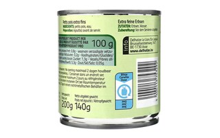 Delhaize | Petits pois | Etuvées | Extra fins | Boîte 