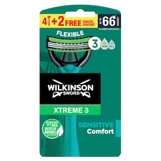 Wilkinson Sword | Rasoirs Jetables | Xtreme 3 | Sensit | 4+2 