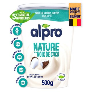 Alpro | Natuur met Kokosnoot | Plantaardig alternatief voor yoghurt 500 gr