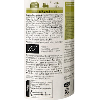 Delhaize | Bio | Siroop | Grenadine | Bio 50 cl