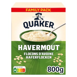 Quaker | Oats | Flocons d'avoine | Naturel | Family Pack 800 gr