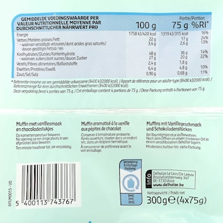 Delhaize | Muffins | Vanille | Stukjes chocolade 