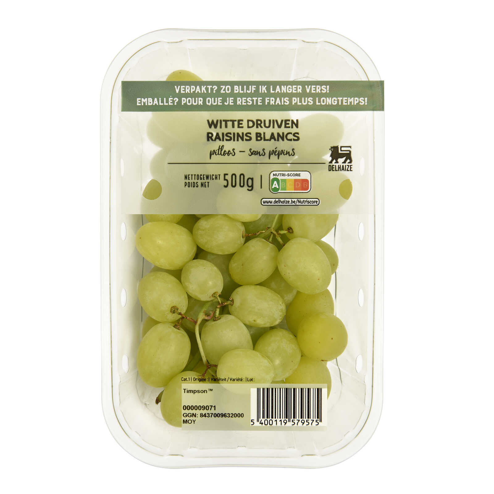 Delhaize Druiven | Wit | Zonder pit | Verpakt