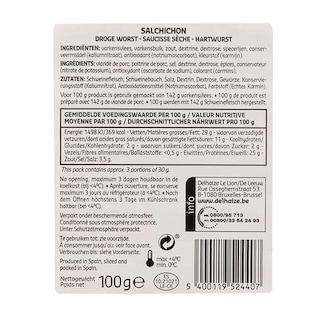 Delhaize | 100g Saucisson en tranches 