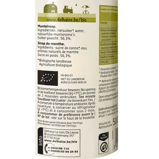 Delhaize | Bio | Sirop | Menthe | Bio 50 cl