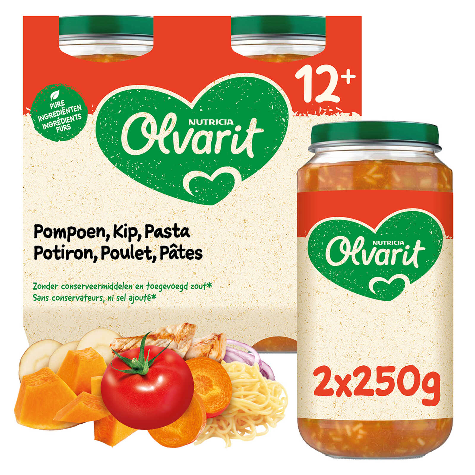 Olvarit Maaltijd | Pompoen Kip Pasta | 12M