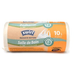 Swirl | Sac poubelle | Antibact | Poignées | Salle de Bain | 37st | 10L 