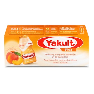 Yakult | Boisson lactée | Plus | Pêche 8 x 6,5 cl