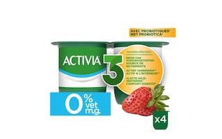 Activia | Yoghurt | Aardbei | 0% v.g. | Probiotica 