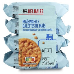 Delhaize | Galette de mais | Paprika 4 x 26 gr