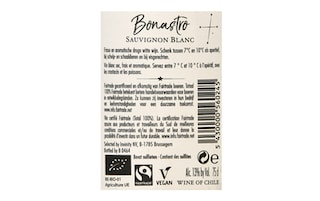 Chili | Central Valley | Bonastro Sauvignon | BIO | FAIRTRADE 