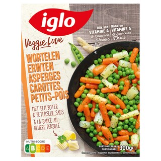Iglo | Veggie Love | Carottes | Petits pois | Asperges 300 gr