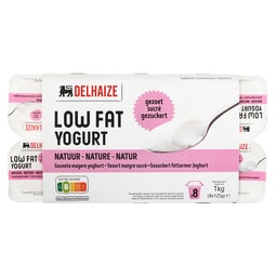 Delhaize | Yaourt | Nature | Maigre | Sucré 8 x 125 gr