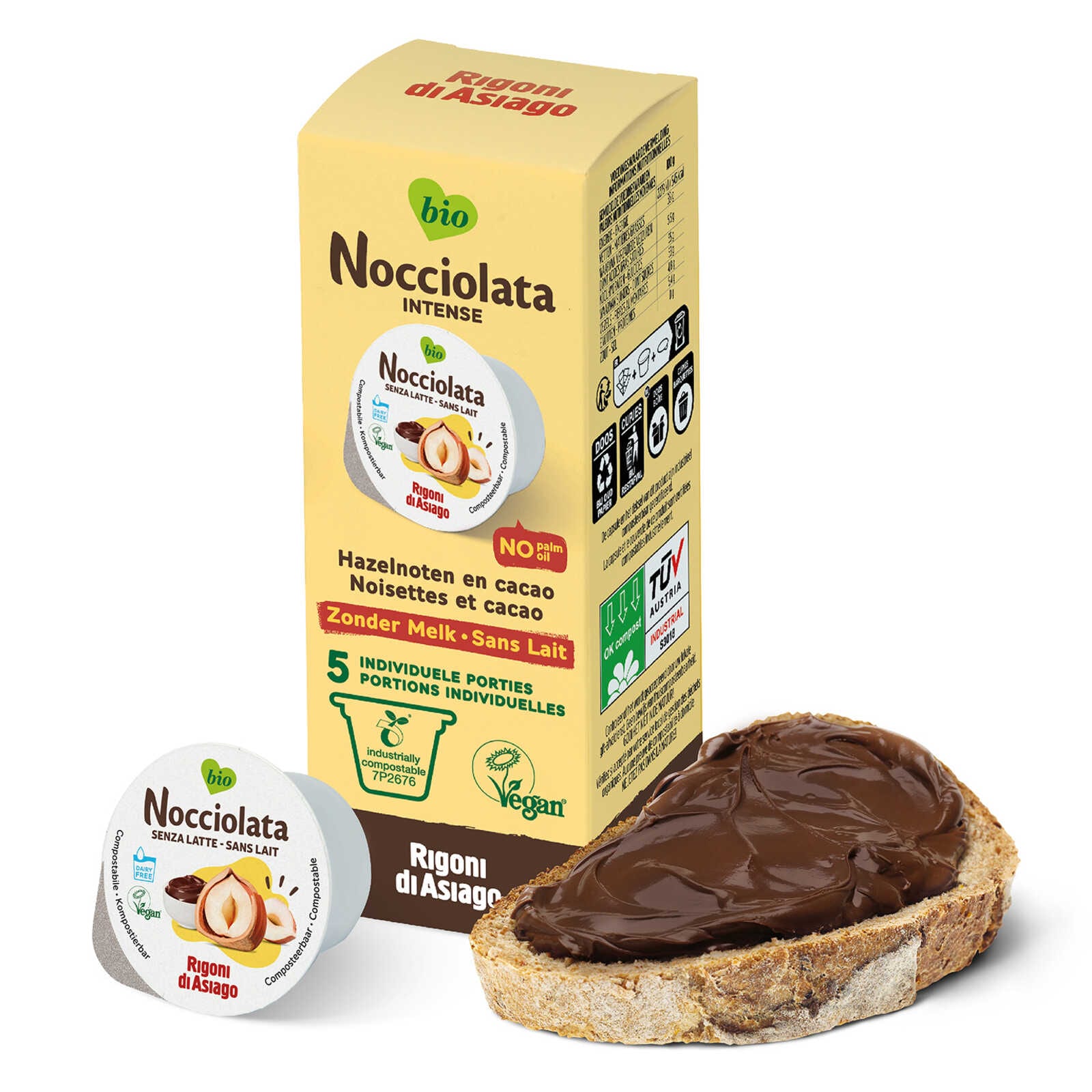 Nocciolata Choco zonder melk | in portie | vegan | Bio
