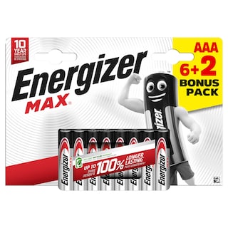 Energizer | Batterijen | Max | AAA | LR03 | 6+2 