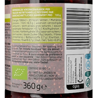 Delhaize | Bio | Confituur | Framboos | Extra | Bio | Ft 