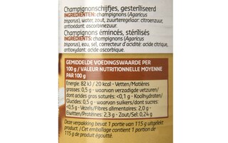 Delhaize | Champignons | Gesneden 115 gr