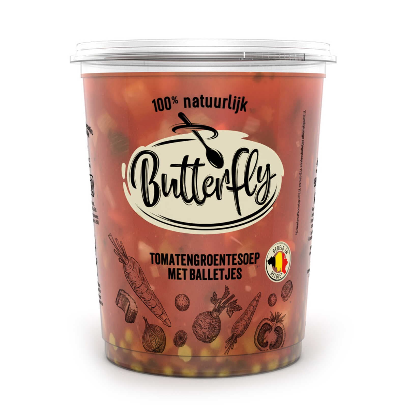 Butterfly soep | Tomaten | Groenten | Balletjes