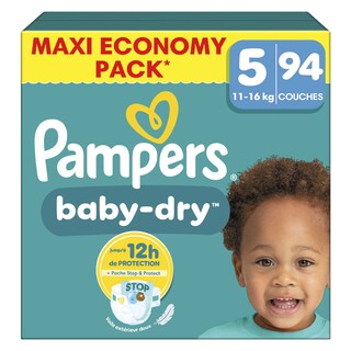 Pampers | Baby Dry | Langes | Taille 5 | Maxi Pack 94 pc