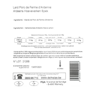 Delhaize | Lard | Porc Ferme | D'Ardenne 