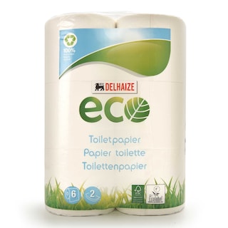 Delhaize | Eco | Papier Toilette | Recyclé | 2 plis | Eco 
