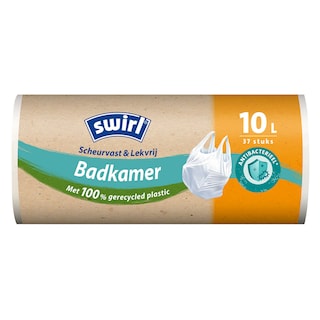 Swirl | Sac poubelle | Antibact | Poignées | Salle de Bain | 37st | 10L 