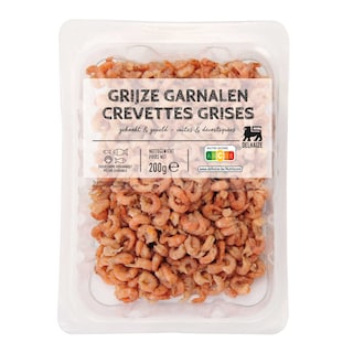 Delhaize | Grijze garnalen | Gekookt-gepelt | Noordzee 
