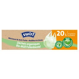 Swirl | Sac Poubelle | Poignées | 100% Biodégradable | 6st | 20L 