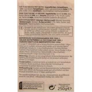 Delhaize | Pain | Toast | Blanc 250 gr